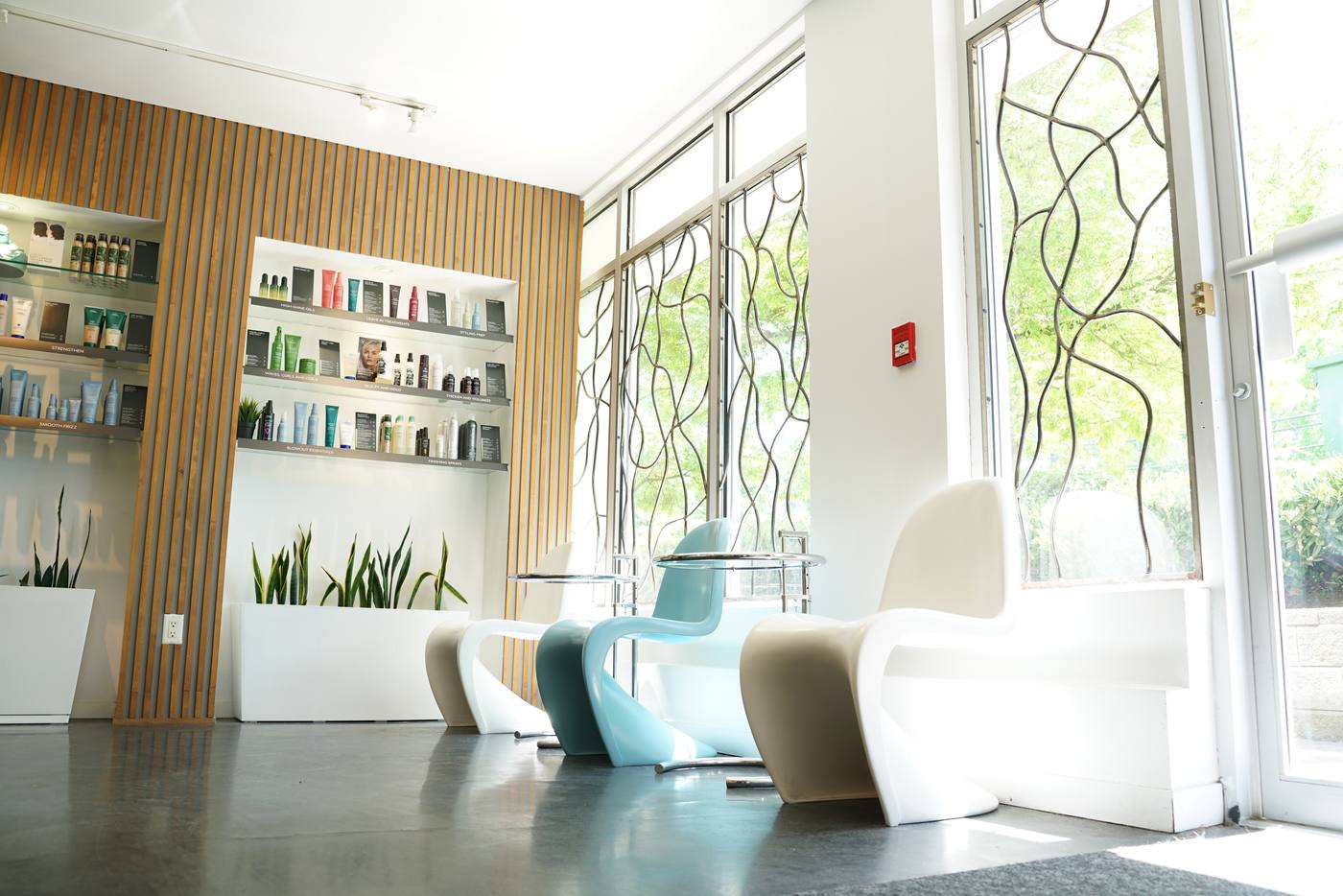 Aveda Institute Vancouver hair school reception and student salon floor